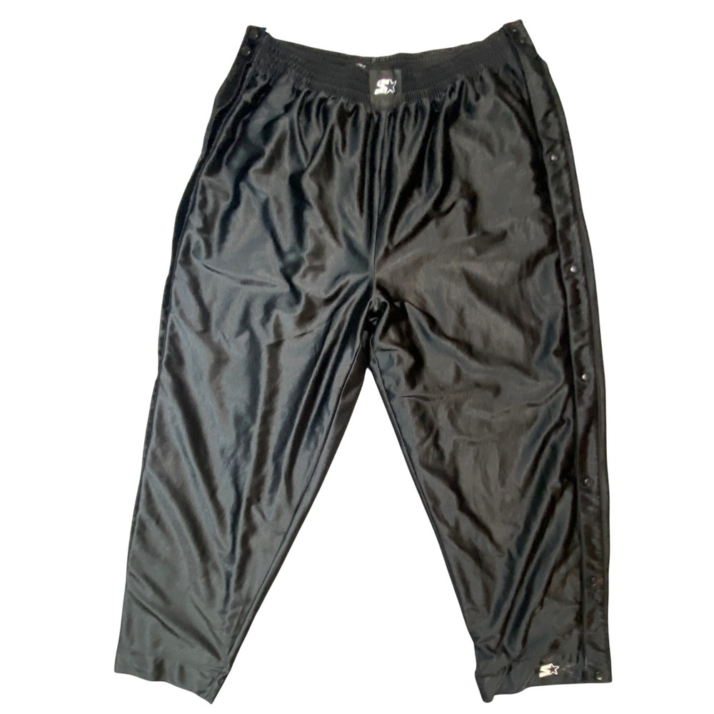 Starter Reversible Tearaway Track Pants Men's 36x28 Black Vintage Snap Warmup